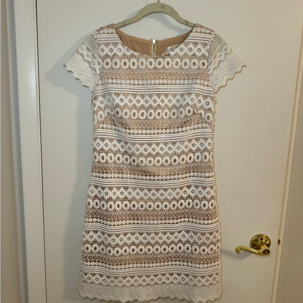Eliza J mini white eyelet dress